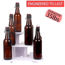 WEITELAI 3 Tier White Display Shelves for Vendors, Tiered Display Stand Portable for Shop Retail Display Stand for Cupcake, Soap, Candles, Glasses, Crafts, Jewellery, Farmers Market Display Stand