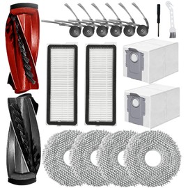 Chuancheng 18 St1ck Zubeh?r f1r Roborock Qrevo Curv/Qrevo Curve/Qrevo Curv S5X/ Qrevo Edge/Qrevo Edge S5A Staubsauger,1 Paar Hauptb1rste 6 Seitenb1rsten 2 Filter 4 Rag 2 Staubbeutel