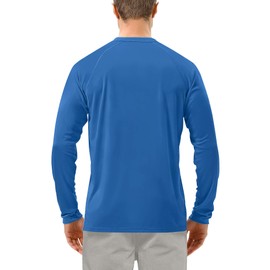 Roadbox Mens SPF UV Sun Long Sleeve Running Shirts Rash Guard Workout Swimming Vivid Blue