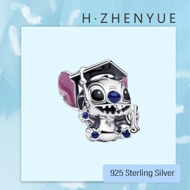 H.ZHENYUE 925 Sterling Silver Bead Charms for European Bracelets and Necklaces, Cartoon Animal Beads with 5A Cubic Zirconia, Christmas, Valentine's Day, Mother's Day, Gift Tag for Women and Girls