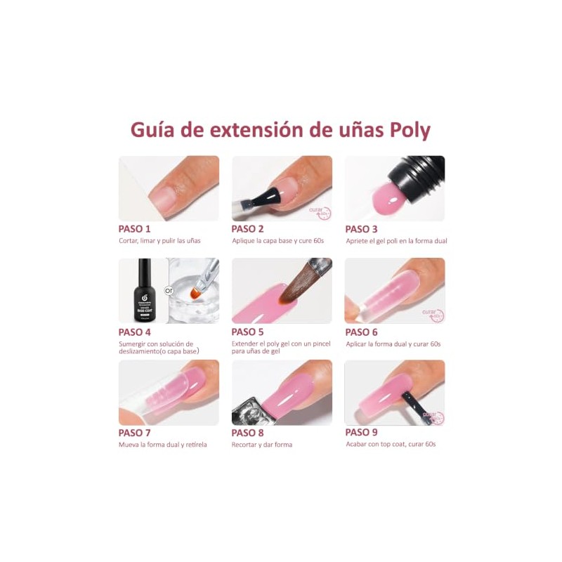 CHERIMOYA Poly Gel Constructor de Uñas 50ml,Fortalecedor para Extensión (007