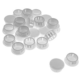 Jersvimc 25Pcs 5/8 Inch(16mm) White Hole Plug Plastic Hole Cover, Round End Cap Plug Flush Type Tube Insert Plug, Pipe Post Plug Panel Plug for Chair Furniture Glide Protectors