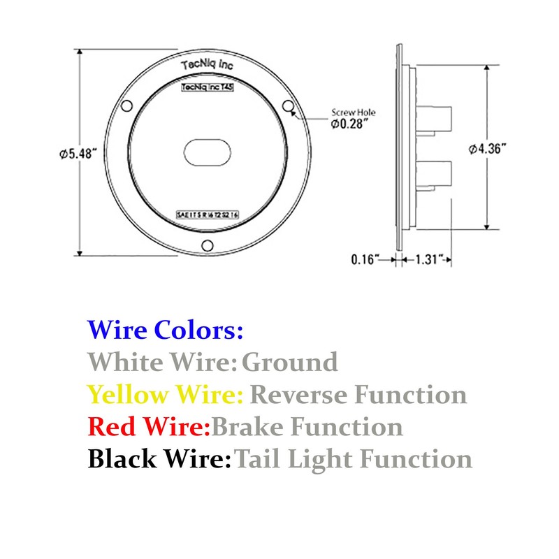 TecNiq, Inc LED Round Hi Visibility Stop Turn Tail Lights