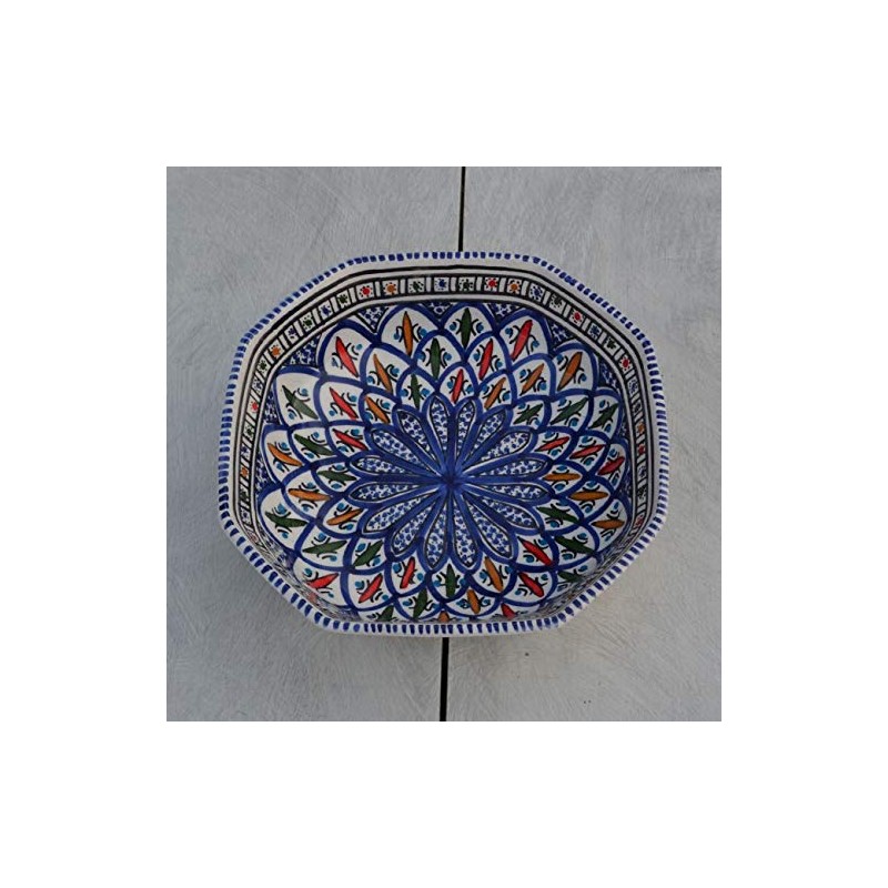 Bakir Octagonal Dish Length 25 cm Blue