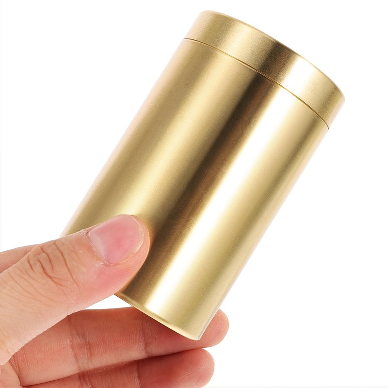 Brass Tea Canister Tea Leaf Jar - Coffee Bean Container