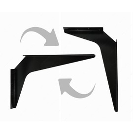 Kitchen Inventions One Pair Heavy-Duty 1/8" Steel Construction Textured Powder-Coat Reversible Brackets (Left and Right) with 45 Degree Notch (Steel, 18" X 12")
