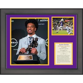 Framed Jayden Daniels LSU Tigers 2023 Heisman Trophy Winner 11"x14" College Football Three Photo Collage