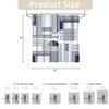 Yeele Navy Blue Geometric Line Art Shower Curtain, Modern Abstract