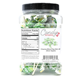Blow Pop - Individually Wrapped 24 Count - Reusable 44oz Jar (Sour Apple)