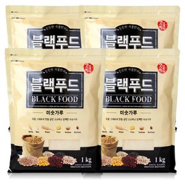 Grain Master Black Food Misutgaru 1kg x4 Snack Meal Replacement / 곡물명가 블랙푸드 미숫가루 1kg x4개간식 식사대용