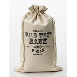 Large Cowboy Money Bag Swag Wild West Western Bank Robber Fancy Dress