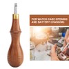 Wooden Handle Alloy Steel Watch Pry Watch Case Remover Watch