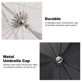 Godox UB-130W 51.2" 130cm Deep Parabolic Reflective Umbrella White Inner Photography Studio Soft Light Withe Umbrella with Diffuser Cover for Video Studio Shooting Speedlite Flash (130White)