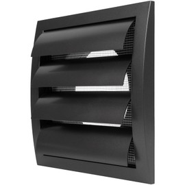 Anthracite Exhaust Hood Vent 5'' Inch / 125 mm with Shutters, Built-in Pest Guard Screen and Flange, Black Air Vent Cover with Flaps, HVAC Exhaust Vent Duct Cap, Helps with Backdraught/Backdraft