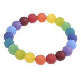 Adi-Modeschmuck Polaris Bracelet "Laura", Bright Colourful 10 mm Polaris Beads on Elastic Band, Handmade in Berlin, Metal