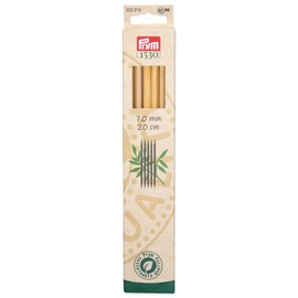 Prym 8" Double Point Bamboo, 7mm Knitting Needles, 7 mm, Natural 5 Count