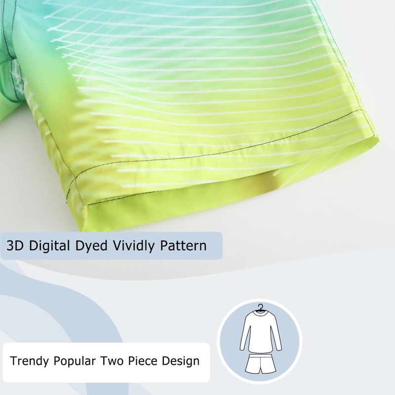 Aisyee Big Boys Two Piece Rash Guard Swimsuits Kids Long