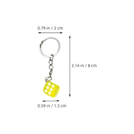 ABOOFAN 10pcs Dice Keychain Key Ring Portable Keychain Ornament Dice Hanging Keychain Child Mini Accessories