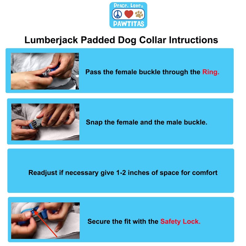 Pawtitas Soft Adjustable Reflective Dog Collar Padded Dog Collar