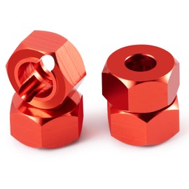 QUE-T Aluminium Wheel Hex Hub Adapter Upgrade for 1/18 HPI Venture HILUX RC Crawler Car (Red)