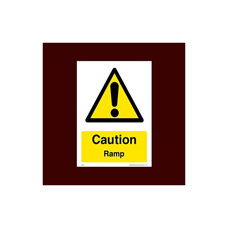 Caution Ramp Plastic Sign with double sided fixing tape (WG41)