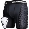 COOLOMG Mens Padded Baseball Sliding Shorts with Groin Cup Athletic