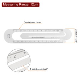 sourcing map 2 Pieces Ruler 12 cm Metric Bookmark Clip Ruler Metal Aluminium Alloy Scale on Both Sides Measuring Scale Tool for Measuring, Study, Reading
