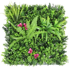 ECOOPTS 20"x20" Faux Ivy Privacy Fence Screen Artificial Boxwood Panels Topiary Hedge Plants for Indoor Outdoor Decoration, 12 Mixed Leaves, 12 Packs