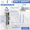 LEONTOOL 10 Pack(5Pairs) Cabinet Hinges Brushed Nickel for Flush Mount