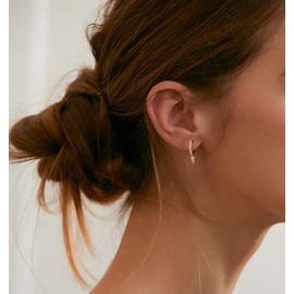 LOYATA Spike Earrings Gold Huggie Hoop Diamond Cubic Zirconia 14K Gold Plated Dainty Small Simple Hypoallergenic Geometric Jewelry Gift for Women