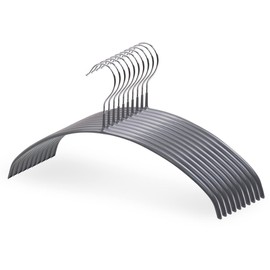 ROROPOCO Non Slip Hangers, Set of 10, Non Slip Laundry Hangers, Clothes Hangers, Multi-functional Hangers, Crescent Moon, Space Saving, Clothes Drying, Anti-deformation, Rust Resistant, Slim Hanger