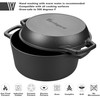 VORRINGARD Pre-seasoned Cast Iron Double Dutch Oven Pot with Skillet
