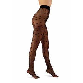 Aurellie Women's Patterned Sheer Party Tights Polka Dots Stars Overknees (UK sizes 6-14)