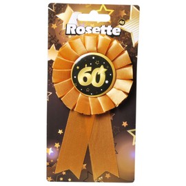 Udo Schmidt GmbH & Co Rosette 60 Inches Black Gold for 60th Birthday Rosette for Pin Birthday Decoration