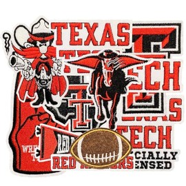 11 Pcs Lubbock Fans' Favorite Football Iron on Patches for Hats, Backpacks, Jean and Jackets, Perfect for Both Men and Women