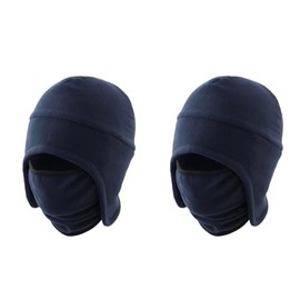 LLmoway Men’s Warm 2 in 1 Hat Winter Fleece Earflap Skull Sports Beanie Ski Mask, Navy-navy, Medium