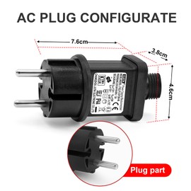 CZJUTAI LED Trafo IP44 Netzteil für Weihnachtsbeleuchtung mit Stecker - EU Stecker (Schraubsockel - Schalt-Modus - EL/FC12V 12W) [G3T2]