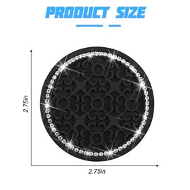 Zpana Bling Car Cup Holder Coaster, 4PCS 2.75 Inch Crystal Rhinestone Silicone Vehicle Drink Insert Mats, Anti Slip Auto Interior Water Bottle Holder Coaster, Universal for SUV RV Truck