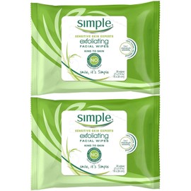 Simple Exfoliating Wipes, 25 Count (Pack of 2)