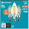 EcoSmart Bulbs 60-Watt Equivalent B11 Dimmable Energy Star Clear Glass
