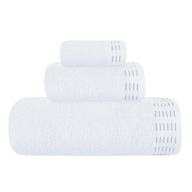 MALLONI HOME Ultra Soft 3 Pack Cotton Towel Set, Contains a Bath Towels 28x55 inch, a Hand Towels 16x24 inch & a Wash Coths 12x12 inch, Ideal Everyday use, Compact & Lightweight - White