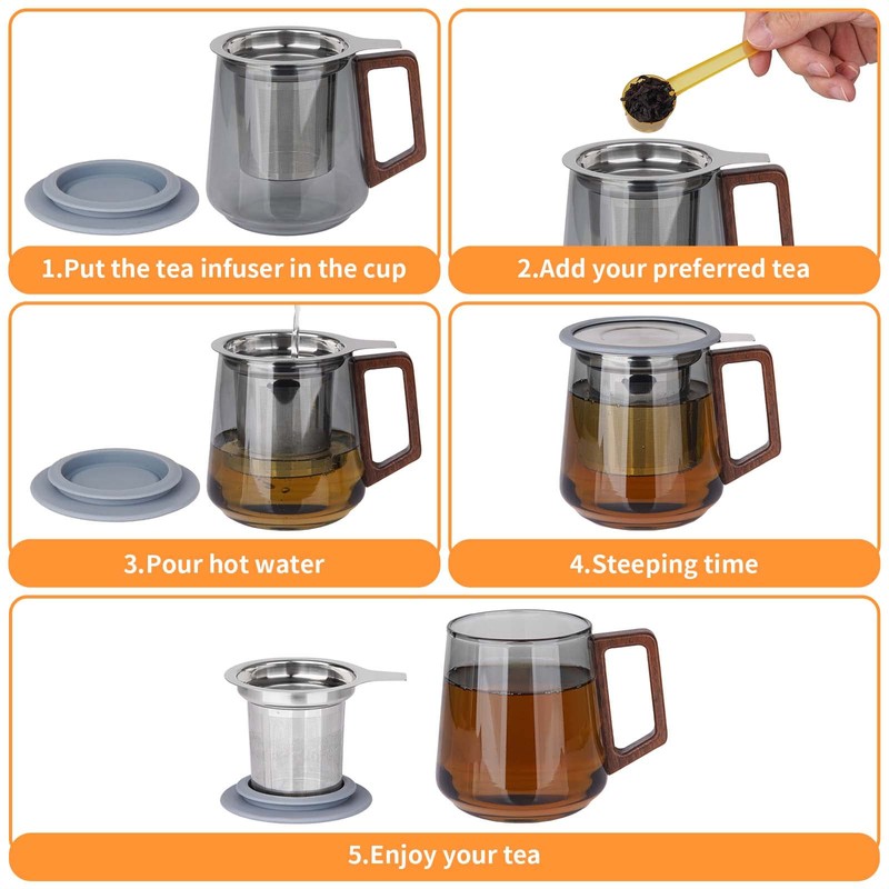Vaincre Extra Fine Mesh Tea Infuser/Strainer, Stainless Steel Loose Leaf
