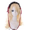 C-07-3 Black Red Maid Lolita Headband with Bow Gothic Hair