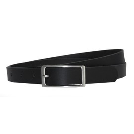 Vascavi leather belt 100% genuine leather, 2 cm wide and approx. 0.25 cm thick, belt, made in Germany, suit belt, hip belt. - Black