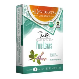 Davidson's Organics, Tulsi Pure Leaves, 8-count Tea Bags, Pack of 12