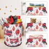 Fire Fighting Truck Laundry Basket with Lid, Collapsible Large Drawstring