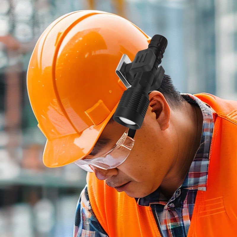 VILLFUL Hard Hat Light Clip Holder Sturdy Helmet Flashlight Mount