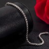 SHIBIDEBAOHUA 925 Sterling Silver 3mm Italian Round Box Chain Adjustable