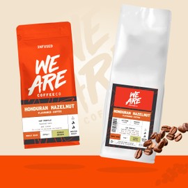 Coffee Beans 227g Bag, Whole Bean Coffee, Honduras Hazelnut Flavoured Coffee Beans, Arabica, Medium Roast Fresh Coffee, Single Origin (We Are Coffee Co)