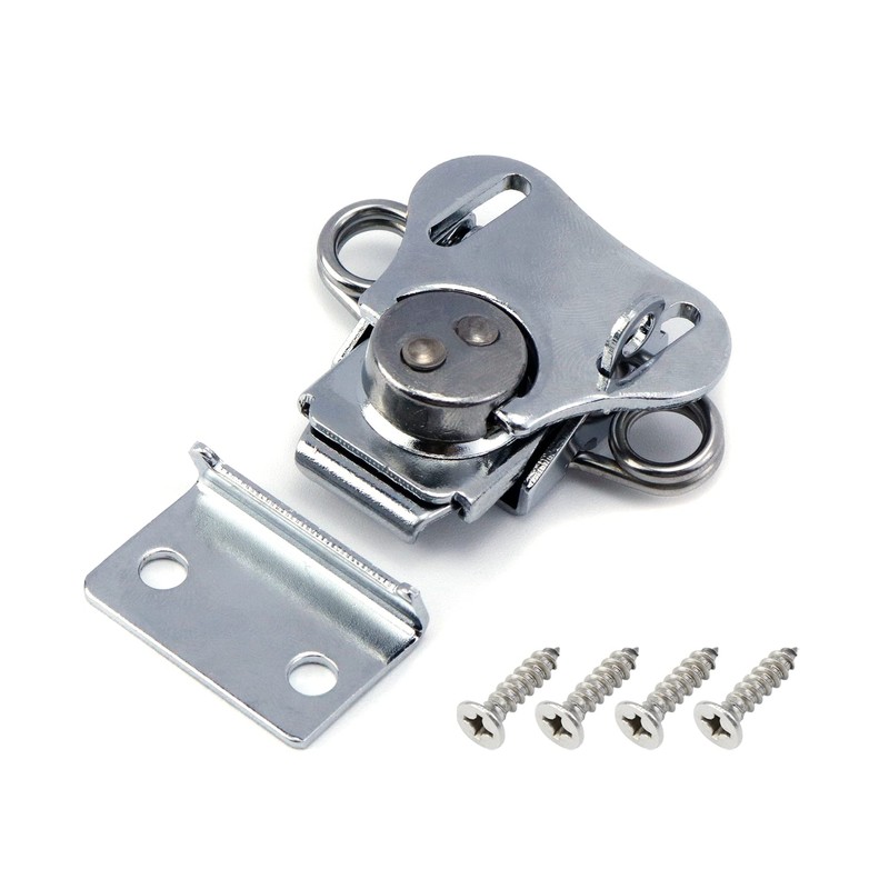 MY MIRONEY 4-Pack Silver Spring Loaded Butterfly Twist Latch and